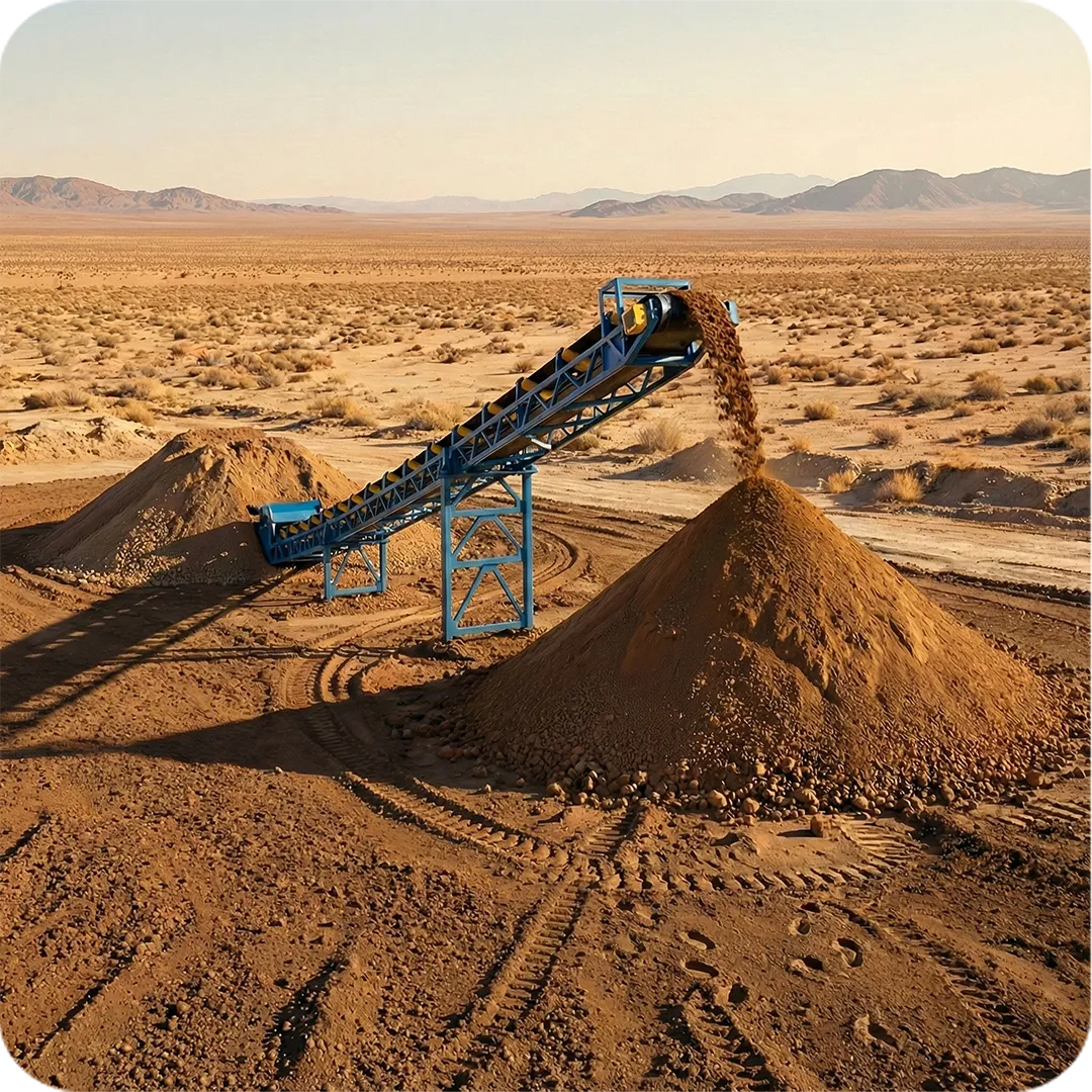 Transportador industrial para áridos y cemento