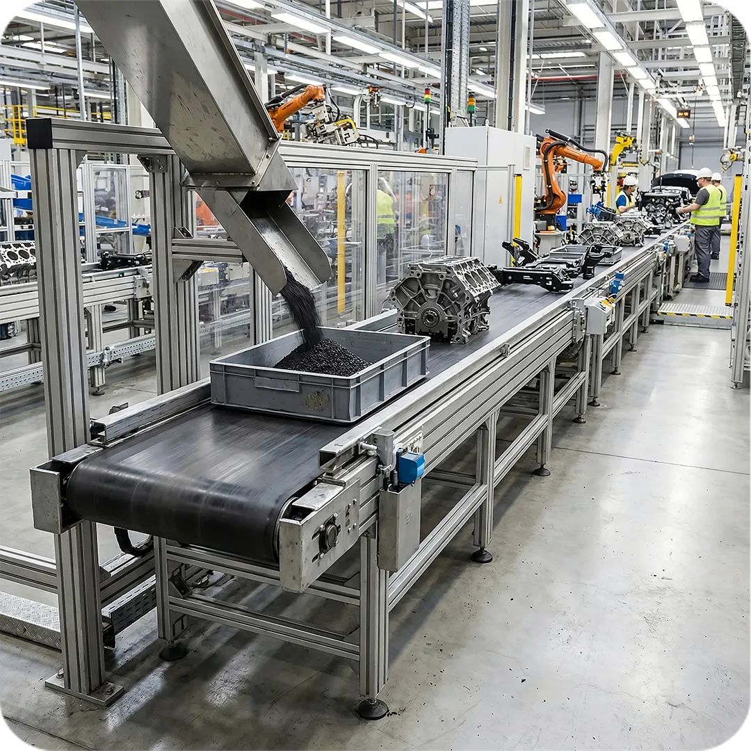 Transportadores industriales para industria automotriz y manufactura general