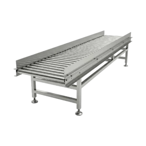 Mesa de polines gravitacionales de acero inoxidable